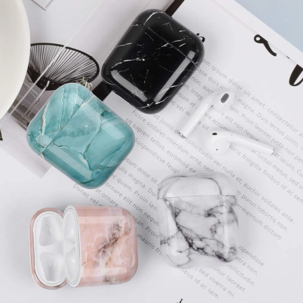 Hülle für AirPods 1 & 2 – Marmor Muster, 4 Farben