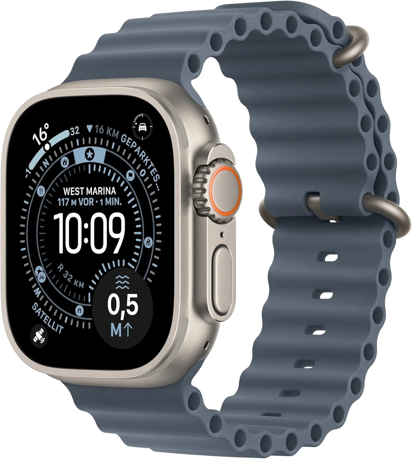 Apple Watch Ultra 3 GPS + Cellular – Titan Natur, Ocean Maritimblau
