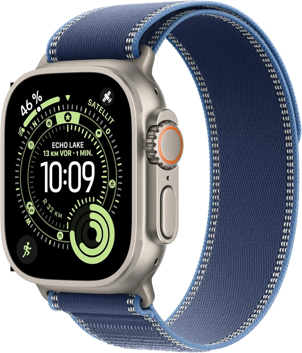 Apple Watch Ultra 3 GPS + Cellular – Titan Natur, Trail Loop Blau