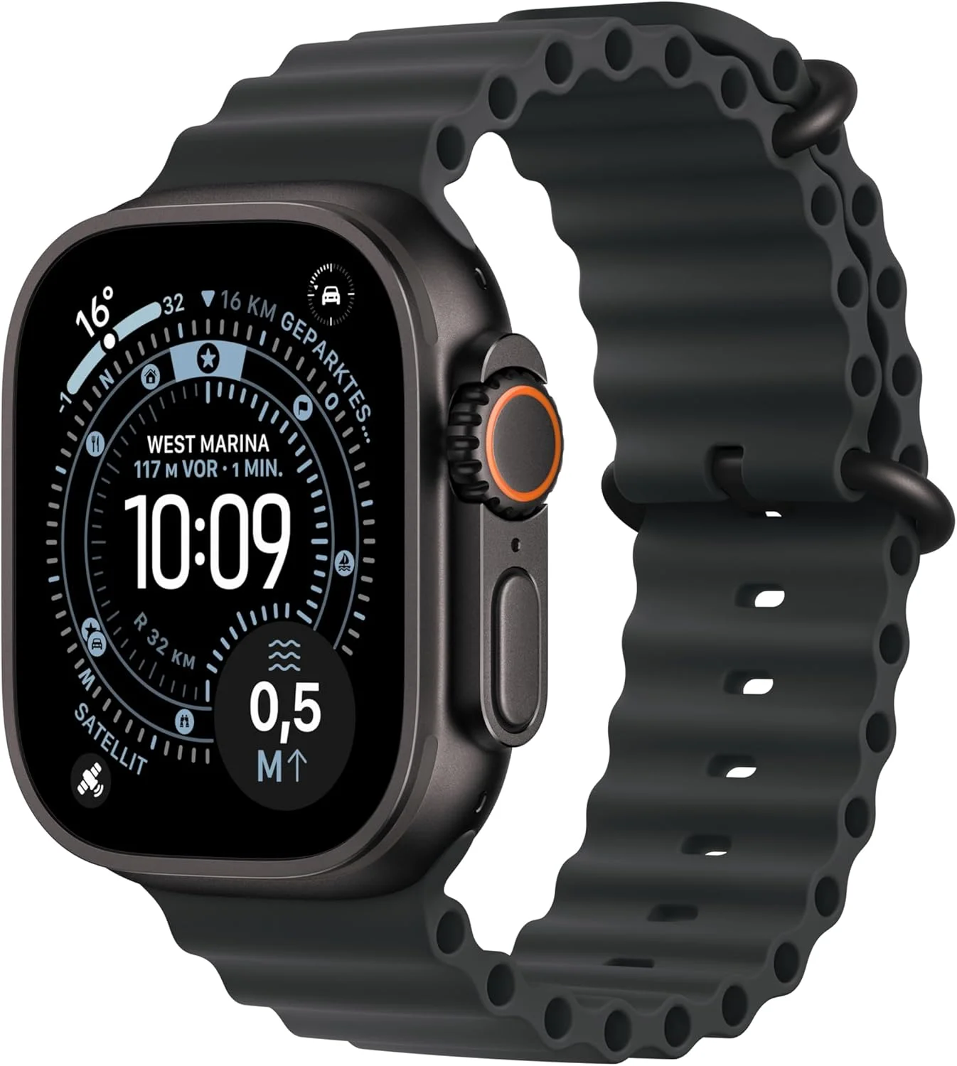 Apple Watch Ultra 3 GPS + Cellular – Titan Schwarz, Ocean Armband