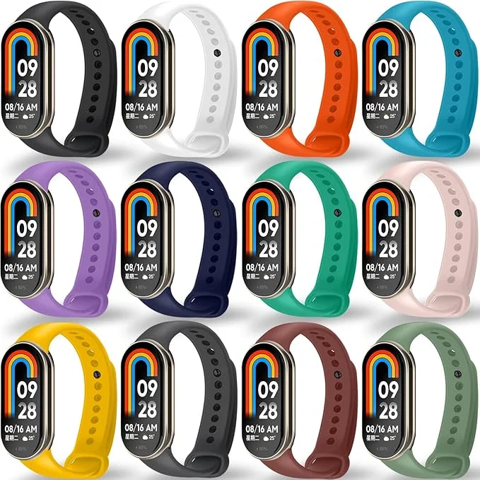 BANGTING 3–12 Stück Ersatzarmband für Xiaomi Mi Band 10/9/8 – TPU Sport Armband, Mehrere Farben