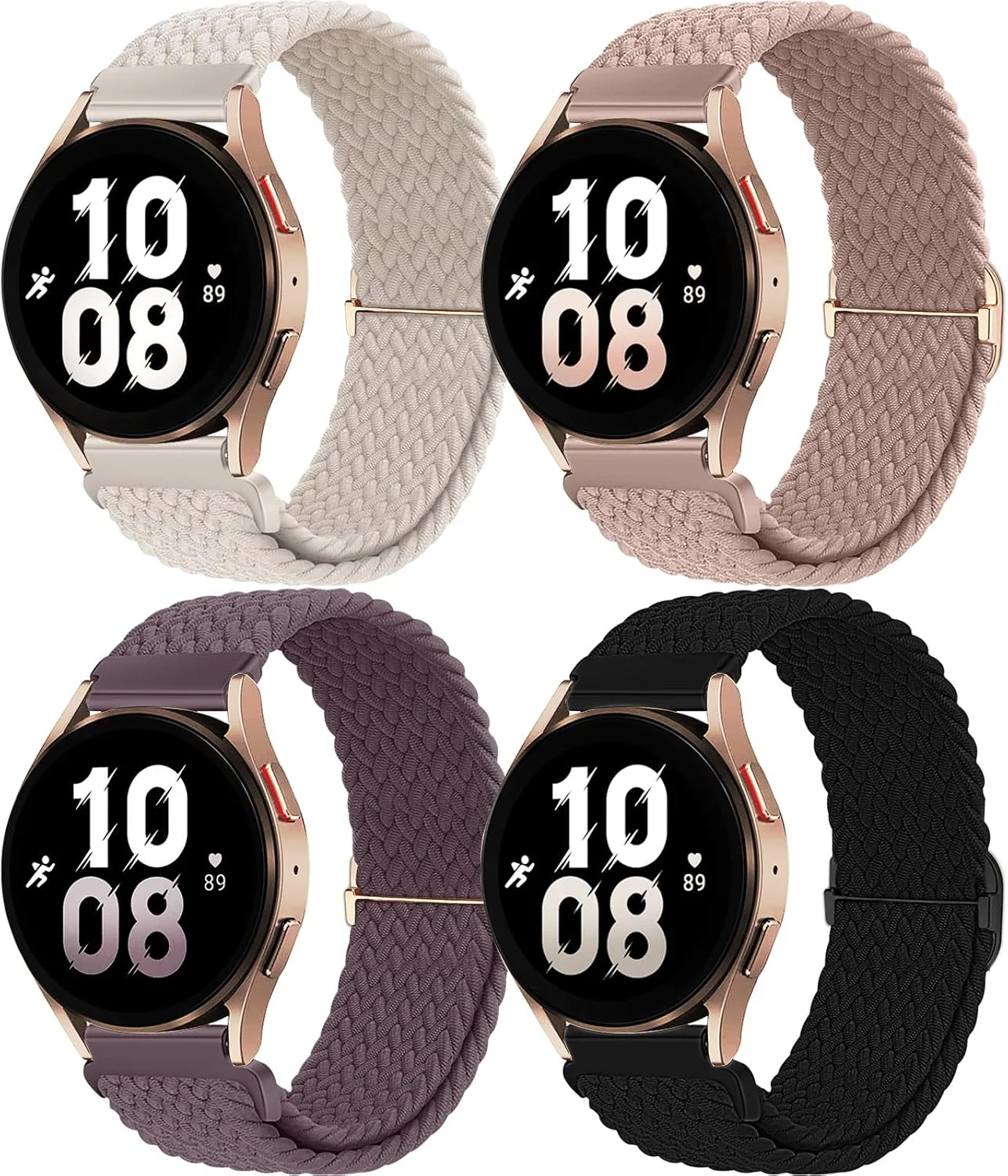 chinbersky 20mm Nylon Armband – Samsung Galaxy Watch 4/5/6/7/FE, Active 2, Watch 3