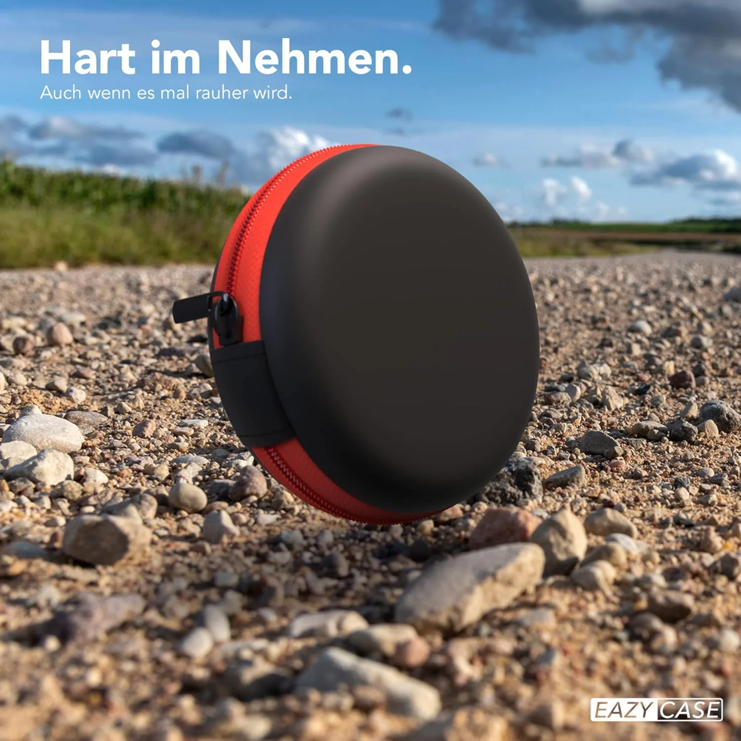 Hardcase Tasche für In-Ear Kopfhörer – Rot/Schwarz