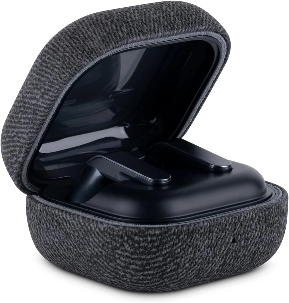 PU Leder Hülle für Samsung Galaxy Buds 4 – Wollstoff, Schwarz