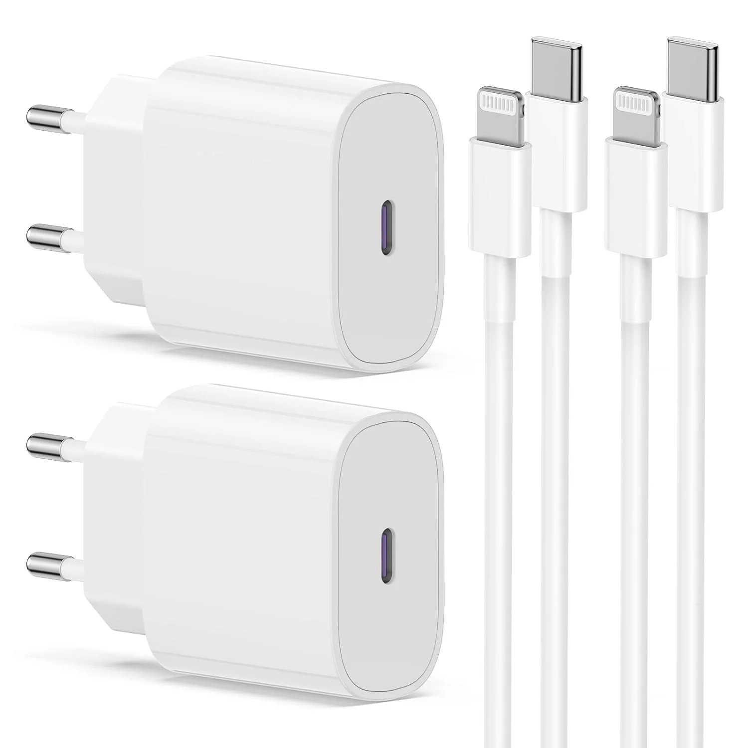 iPhone Ladekabel 2Pack – USB-C auf Lightning, 2 Meter