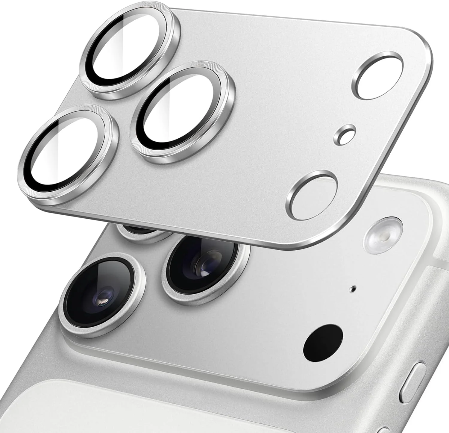 Kameraschutz für iPhone 17 Pro Max – 9H Glas, Silber (2)