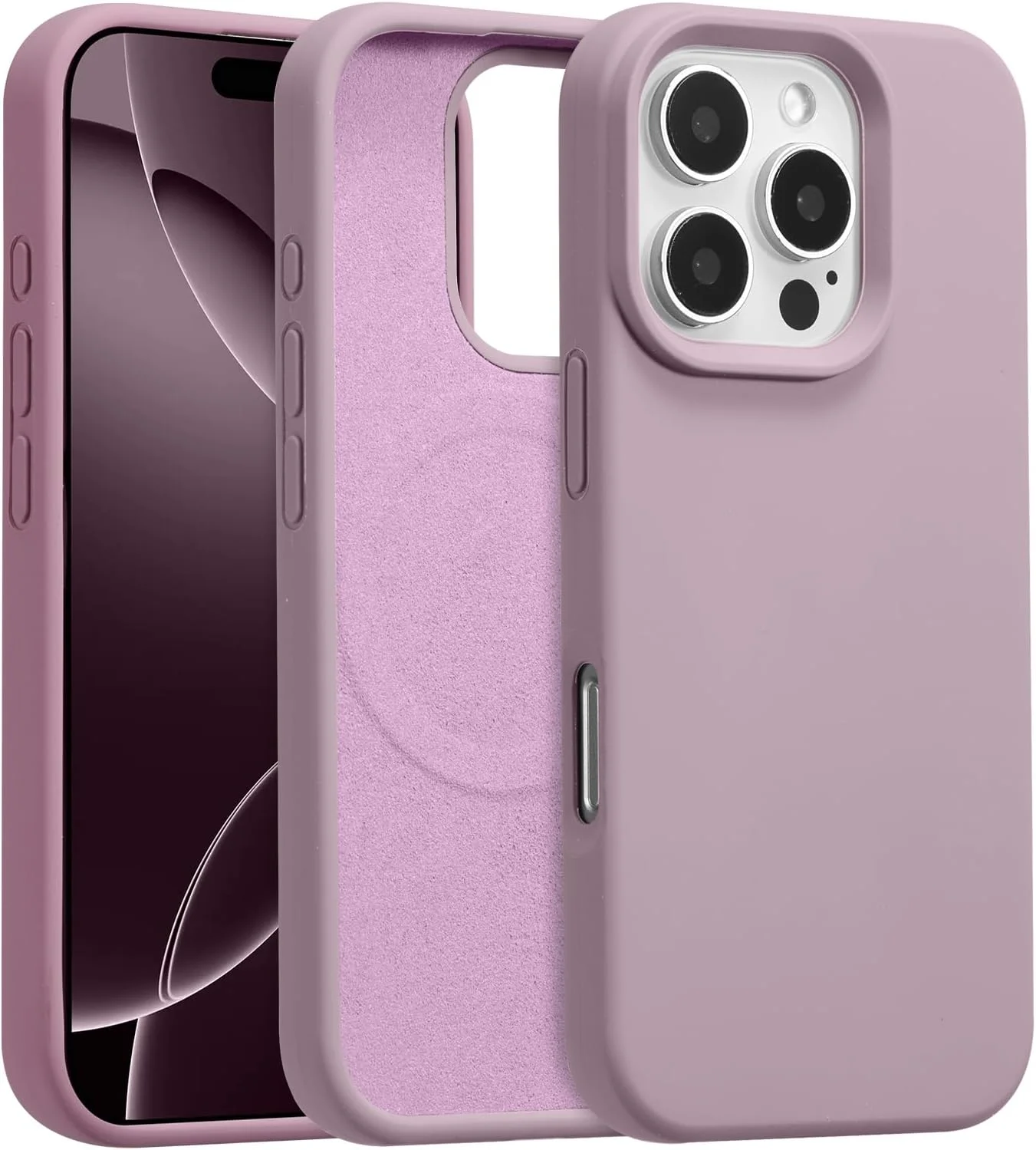 Liquid Silikon Hülle für iPhone 16 Pro Max – MagSafe, Lila
