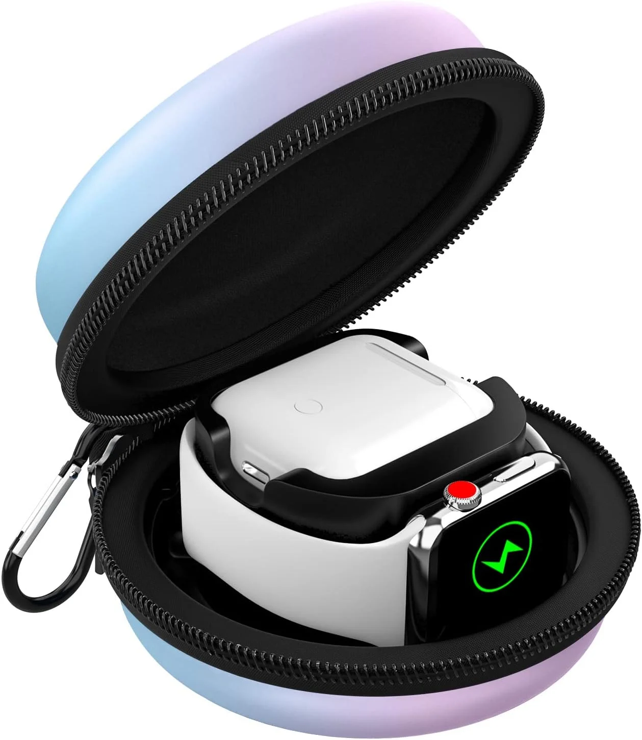 Ladetasche für Apple Watch & AirPods – Blau/Lila