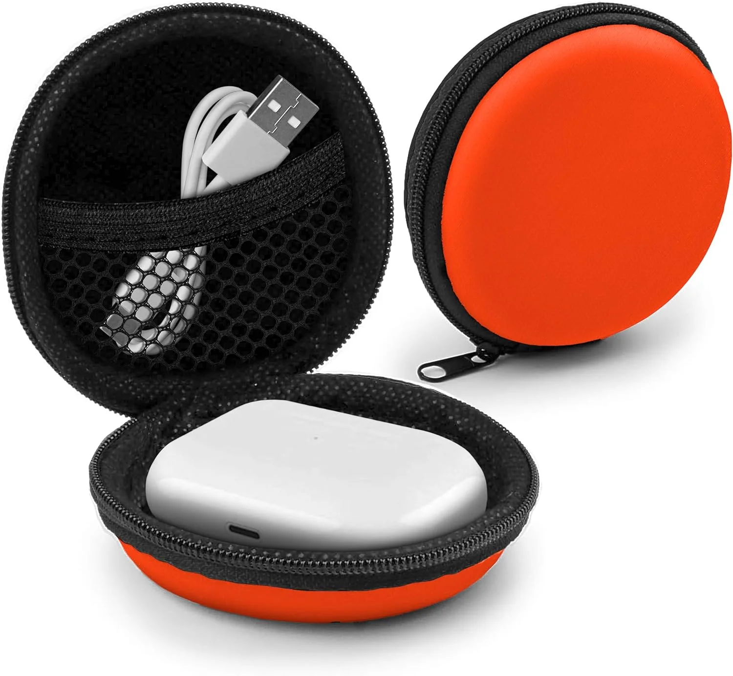 Mini Kopfhörer Aufbewahrung – 8x8cm, Orange