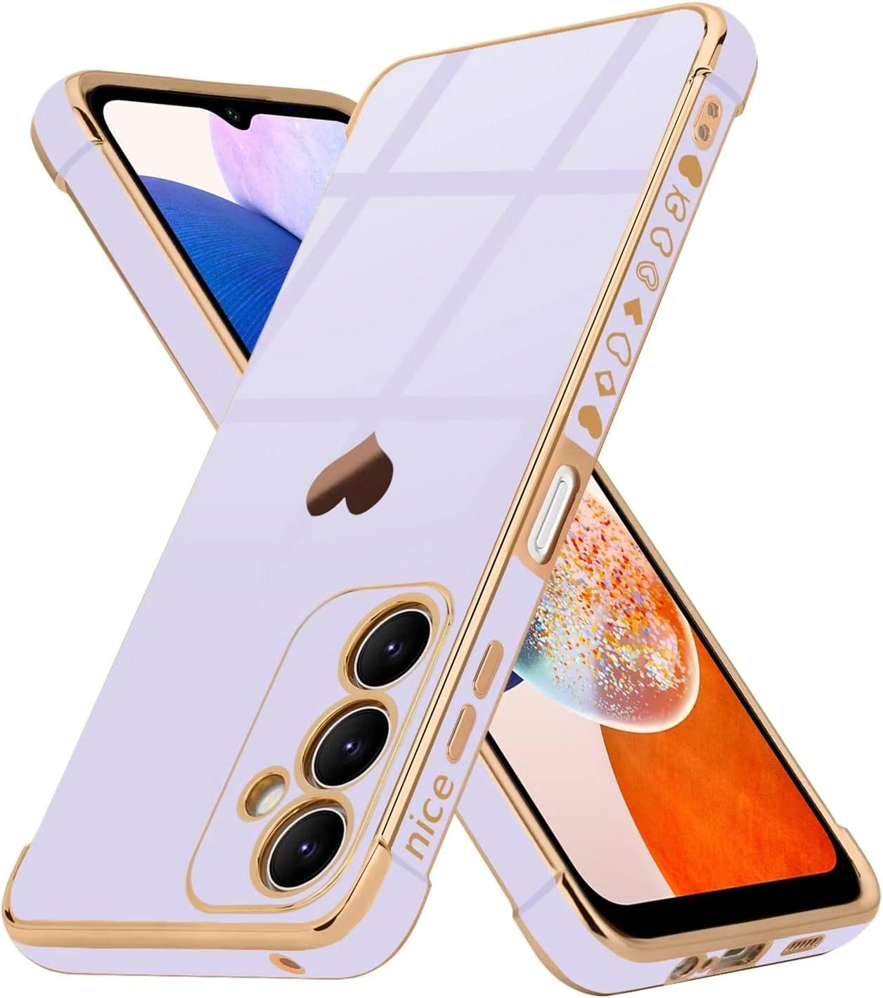 Gold Herz Hülle für Samsung Galaxy A15 4G / 5G – Lila