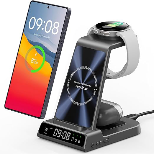 3-in-1 Ladestation für Samsung Galaxy S26 – Kabellos