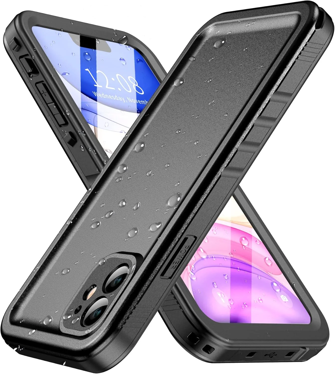 Wasserdichte Hülle für iPhone 11 – IP68, 360°, Schwarz