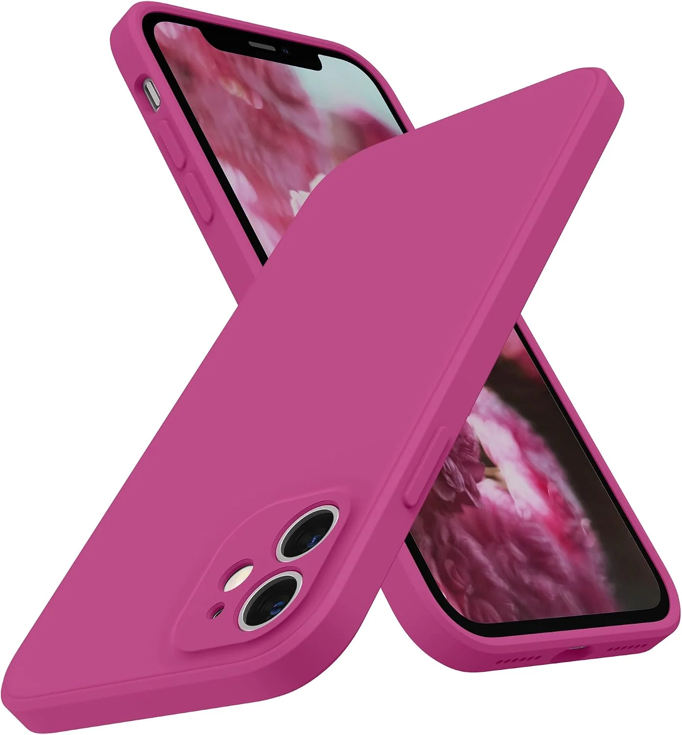 Silikon Hülle für iPhone 11 – Flache Kante, Heiße Rosa