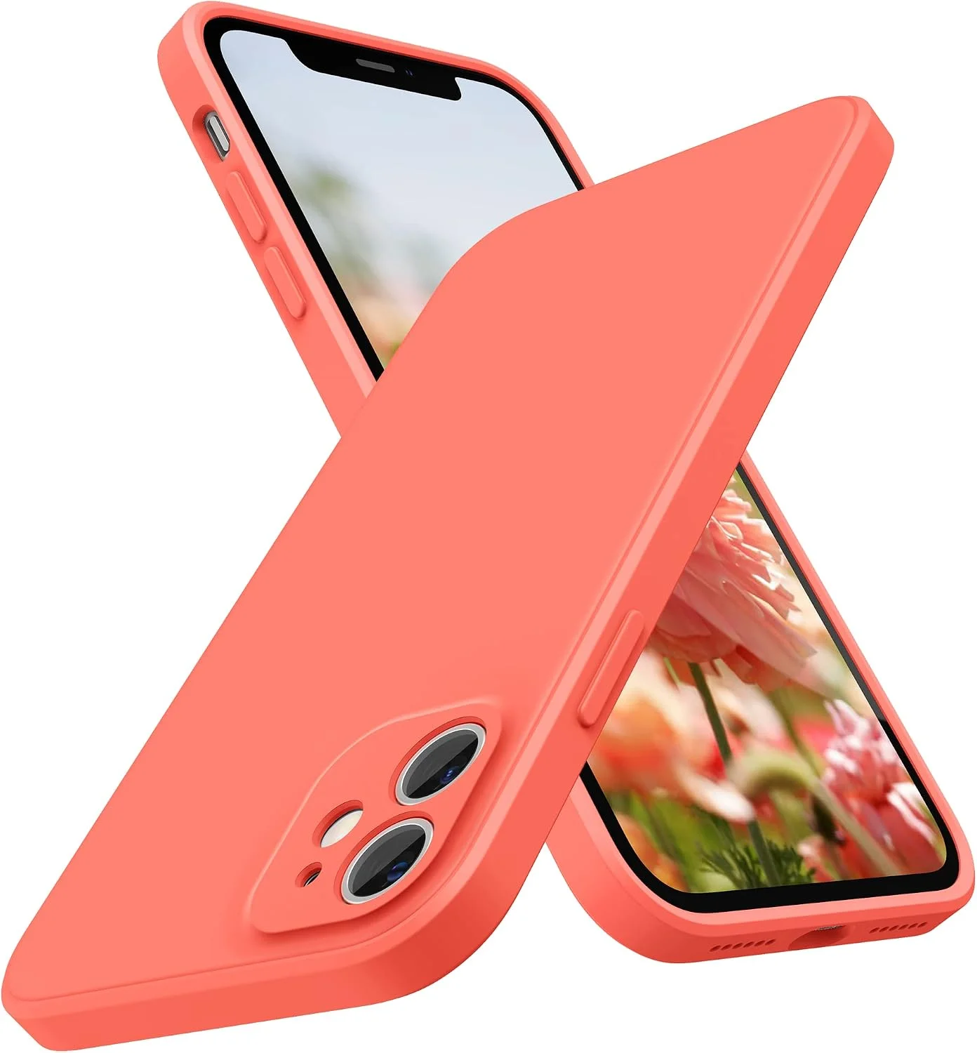 Silikon Hülle für iPhone 11 – Flache Kante, Zitruspink