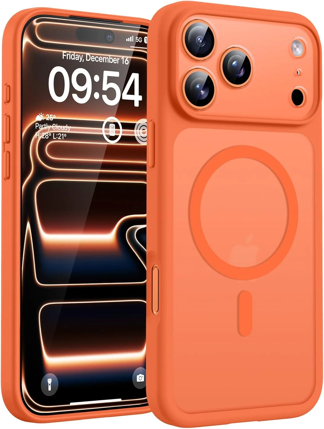 MagSafe Hülle für iPhone 17 Pro Max – Transluzent Matt, Orange