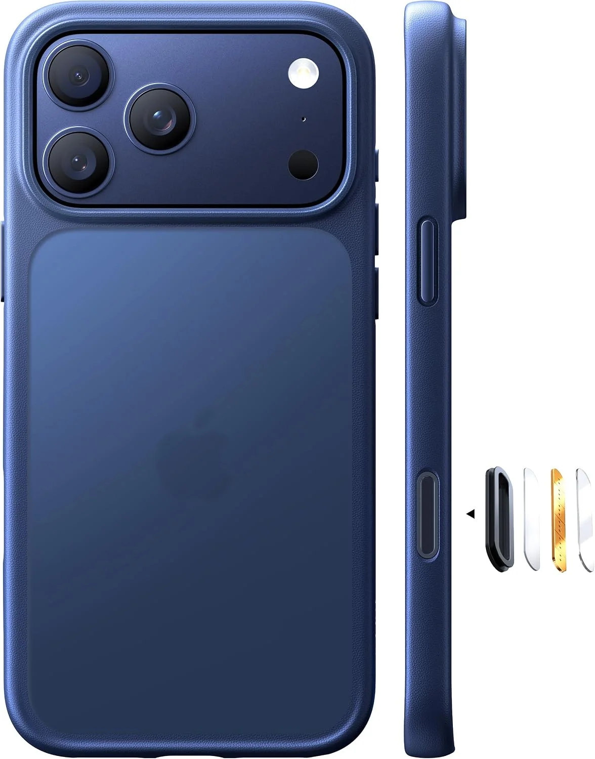 Hülle für iPhone 17 Pro Max – Militärschutz, Transluzent Blau