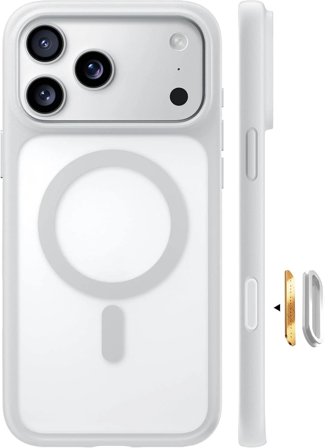 MagSafe Hülle für iPhone 17 Pro Max – Militärschutz, Silbergrau