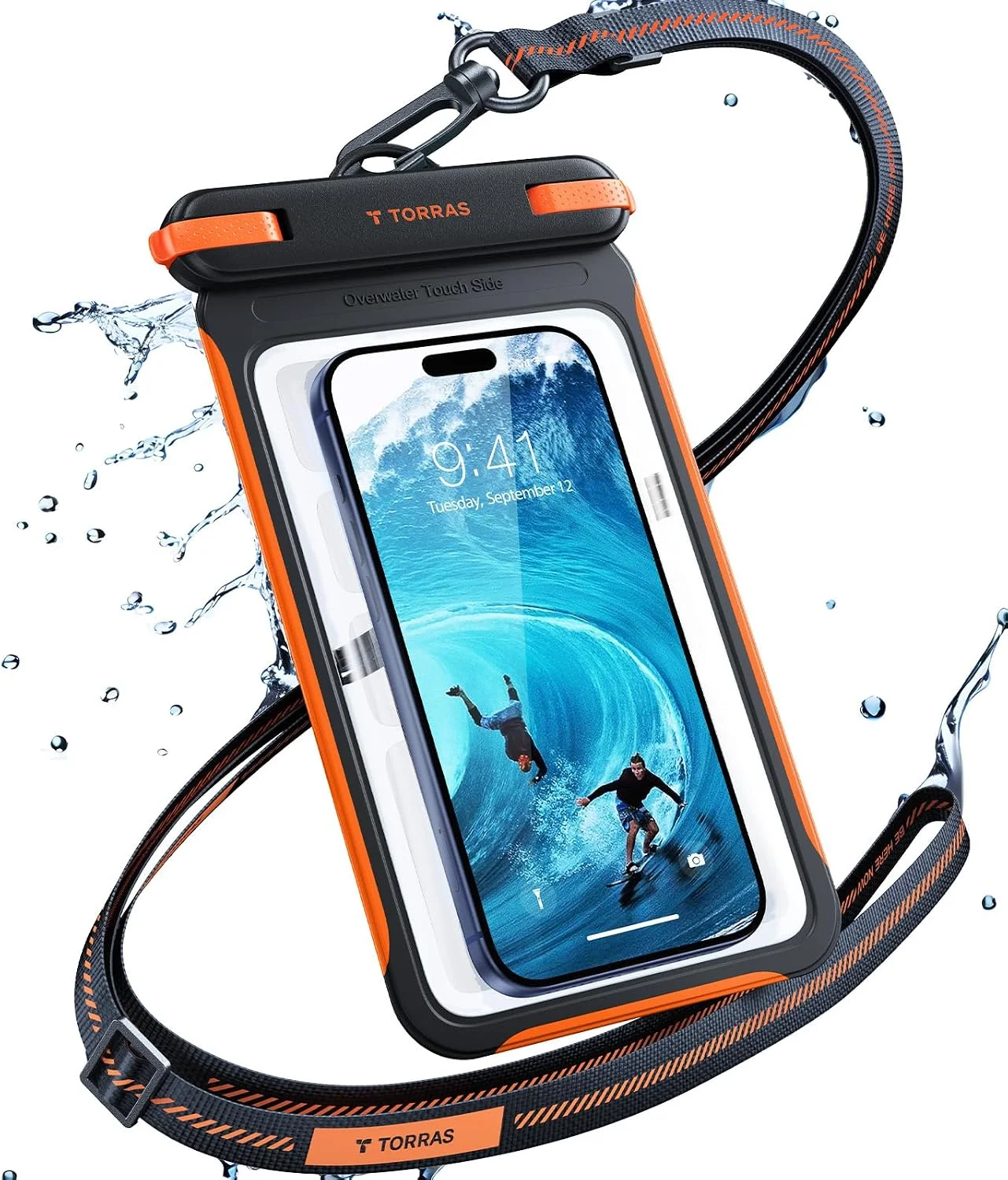 Wasserdichte Handyhülle IPX8 – Touch-sensitiv, Schwarz