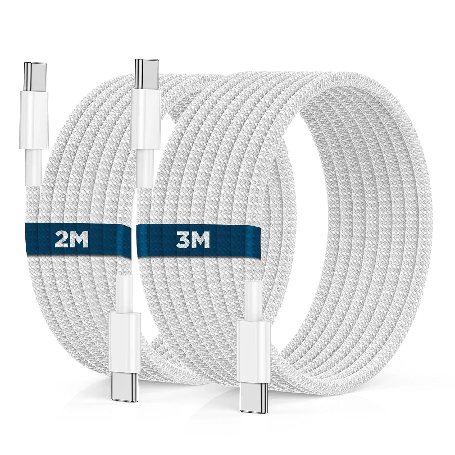 USB-C auf USB-C Kabel 60W, 2er-Pack – 2M + 3M, Nylon