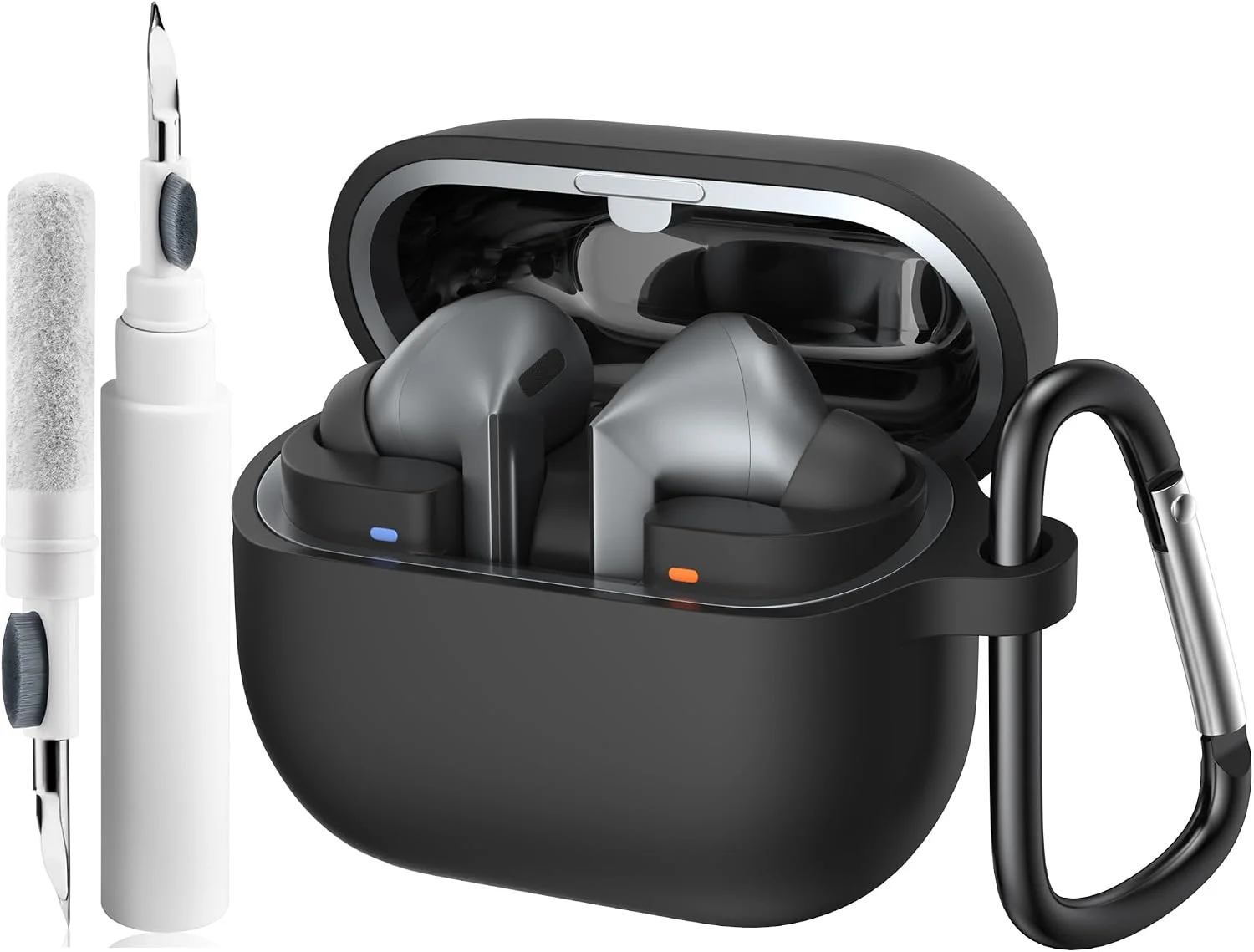 Schutzhülle für Samsung Galaxy Buds3 Pro – LED sichtbar, Schwarz